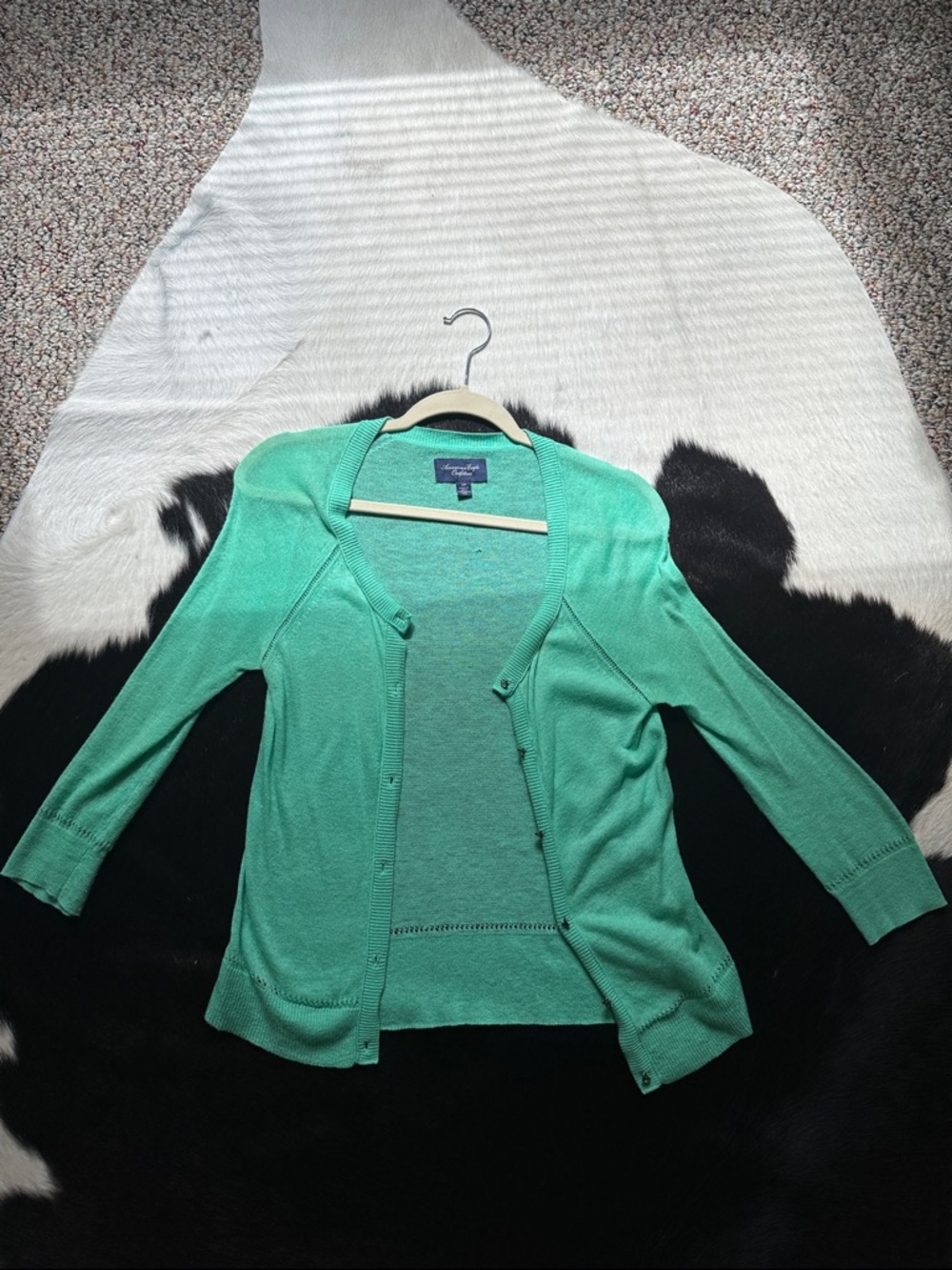 Light Green/Teal Women's Cardigan Sweater